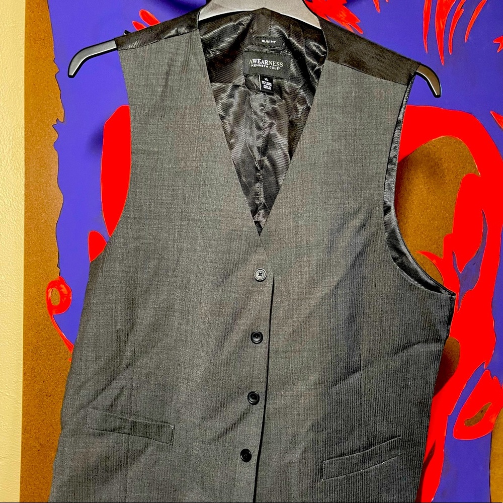 Mens XL Kenneth Cole vest gray